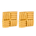 Chic Style Fashion Queen Mother Ornament Cross Woven Design Titanium Steel Gold Plated Square Earrings for Ladies Party Gift