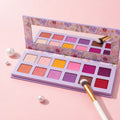 OEM Custom Private Label Luminous Metallic Eyeshadow Palette 12 Colors Matte Glitter Purple Case Mirror for Lady High Pigment
