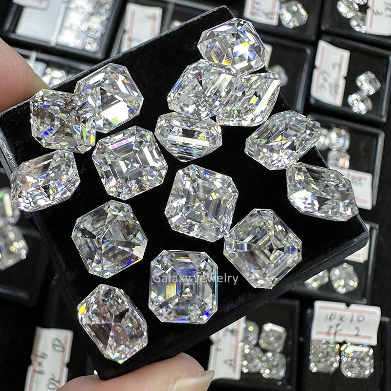 Top Selling Loose Moissanite Pass Diamond Test VVS Stone Price Per Carat Fancy Cut White Asscher Cut Moissanite Diamond