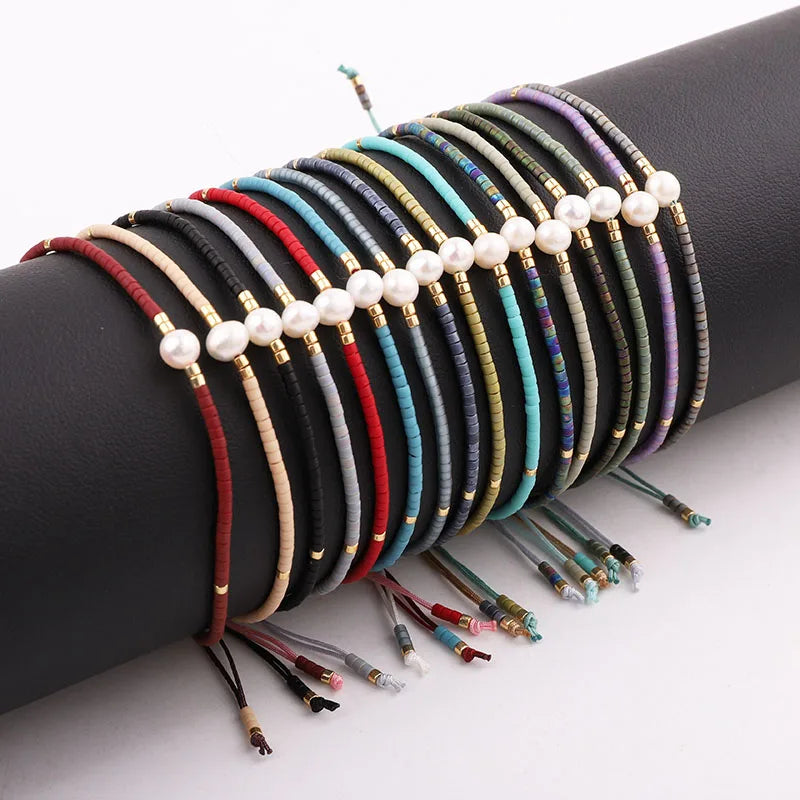 Cute Design Small Size Japanese Miyuki Seed Beads Pearl Handmade Macrame Adjustable Bracelet Women