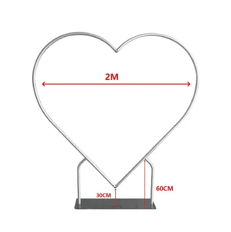 2m Heart Shape Backdrop Hoop Circle Frame Customize Black Wall Backdrop Frame
