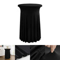 High Stretch Custom Size Round Cocktail Fuchsia Table Cover With Skirt