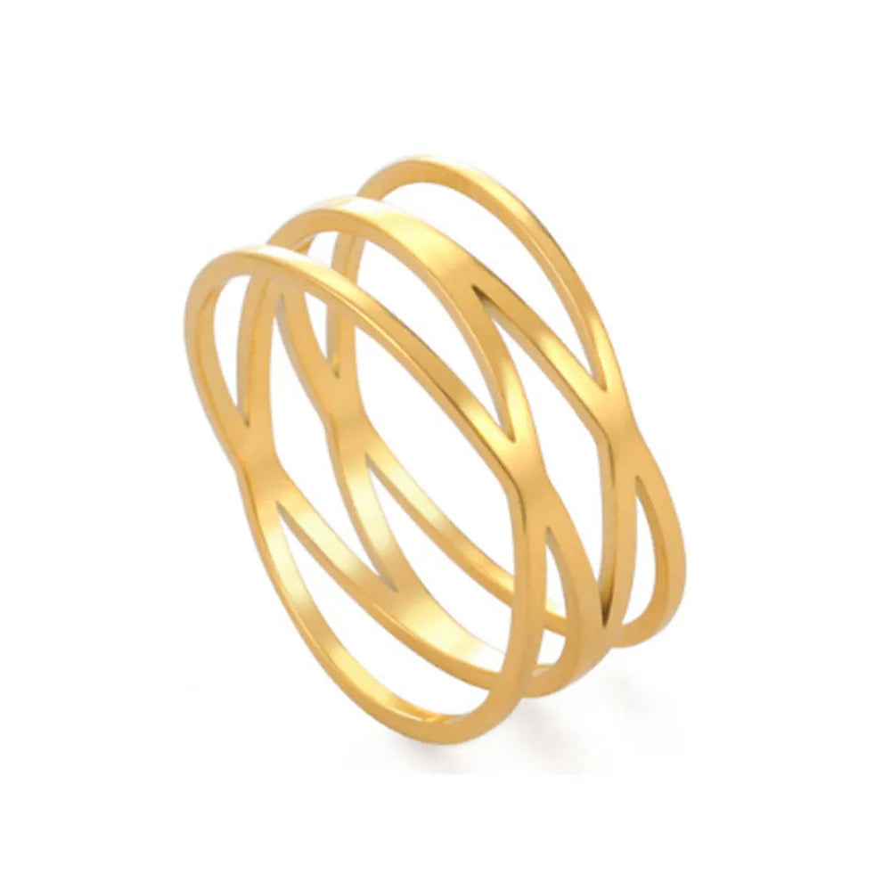 Wholesale Fashion Stainless Steel Double Cross Finger Ring Jewelry Rings Women China Manufacturer Supplier Factory Price