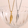 DAIHE Engraved Salmon Fashion Pendant Necklace Waterproof 18k Gold Plated Jewelry 316L Stainless Steel Necklace