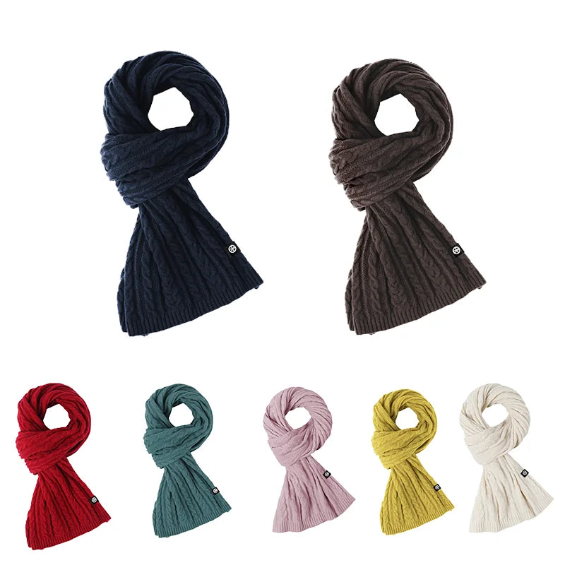2026 Inter Warm Multi-Color Optional Soft Long Scarf Knitted Suitable Women Twisted Scarf