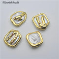 Gold Plated Freeform Irregular Natural Freshwater Pearl Colorful Stone Square Shape Beads for Jewelry Bracelet  Making