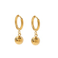 Noval Design Stainless Steel Jewelry Creative Ball Dangling Stud Hoop Earrings for Women 2023 Gold Plated Jewelry