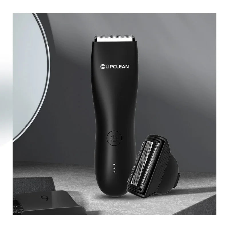 Personal Cordless Waterproof Groin Hair Trimmer Safety LED Light Electric Mens Body Hair Trimmer