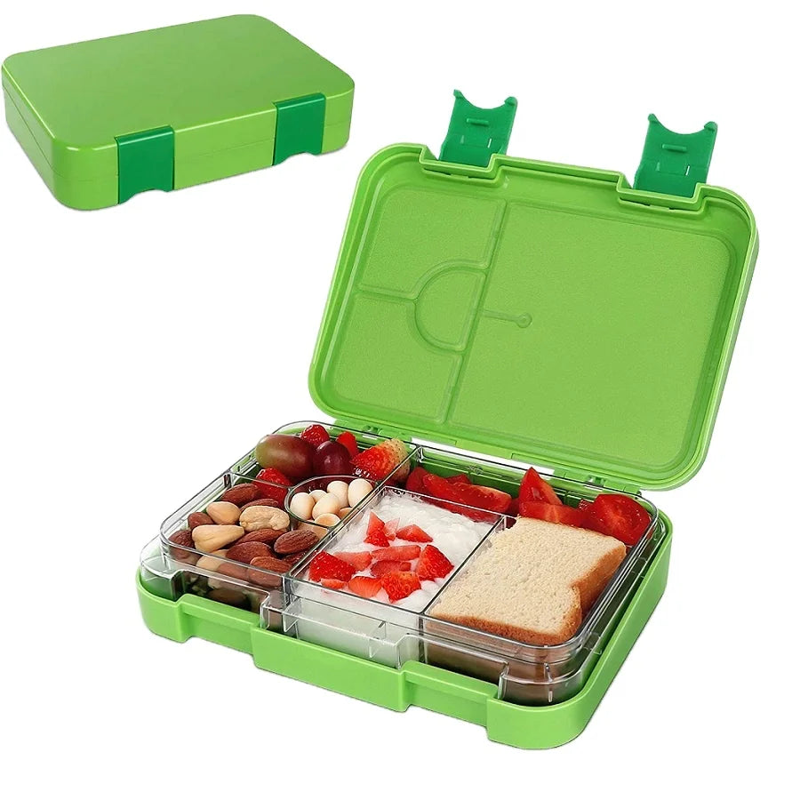 School Supplies Leakproof 6 Compartment Design Bento Lunch Box for Kids Tritan Material