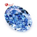 All Sizes 4K Crushed Ice Cut Loose Gemstone Sea Blue Cz Gems 5A+ Oval Synthetic Cubic Zirconia