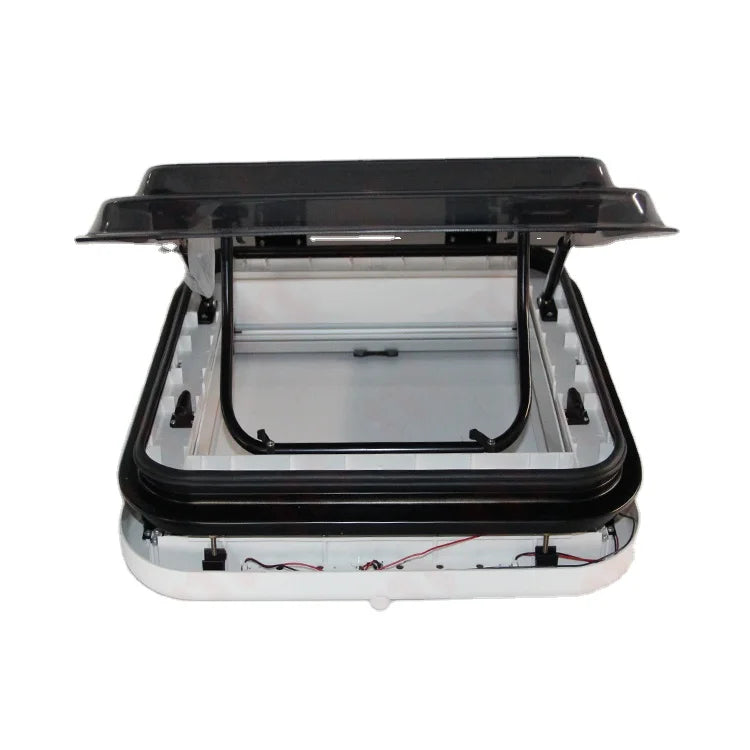 800x500mm OEM Motorhome Rv Roof Window with One-piece Formed ABS Inner Frame with LED Lights for Rv Parts