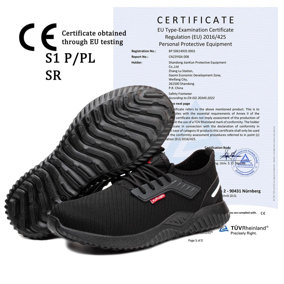 JIANKUN JK-616 Safety Shoes Design CE Standard Steel Anti-smashing Anti-puncture JK Rubber Flying Knit