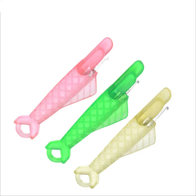 Mini Sewing Machine Needle Threader With Hook Plastic Stitch Insertion Tool Elderly Quick Automatic Changer Craft Accessories