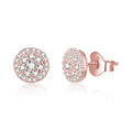 925 Sterling Silver AAA Cubic Zirconia Pave Setting Rose Diamond Gold Earring Trendy Daily Wear for Weddings and Parties