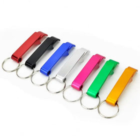 Portable Custom Logo Aluminum Colorful Beer Drink Bottle Opener KeyChain for Guests Restaurant Promotion Giveaway Gift Keyring