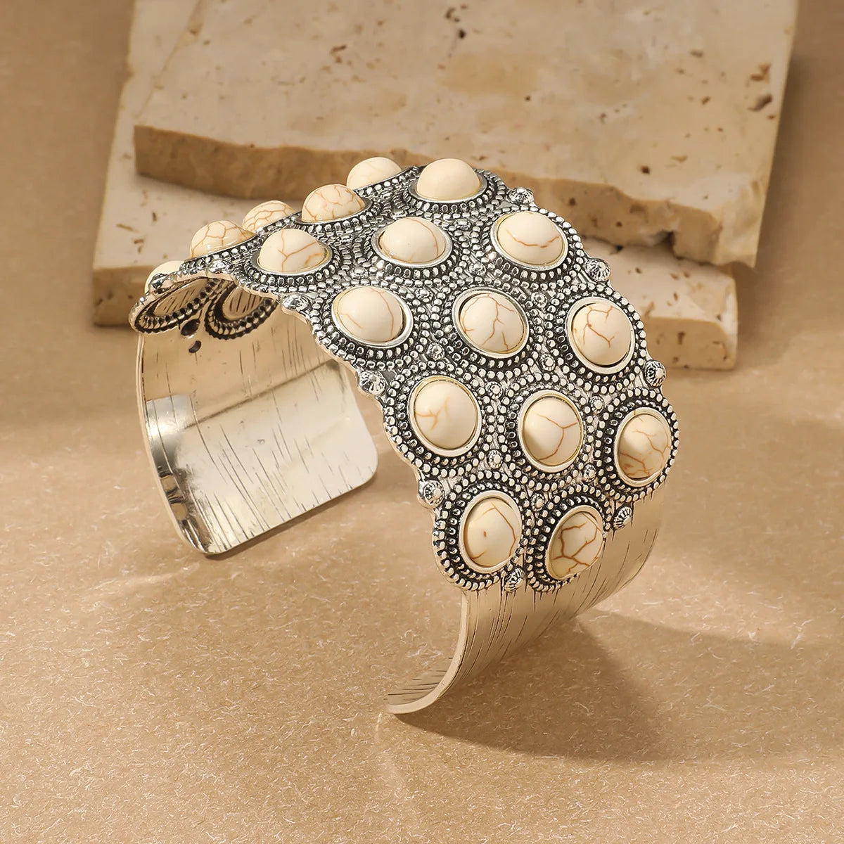 Retro Ethnic Style Bohemian Open Turquoise Bracelet for Gift