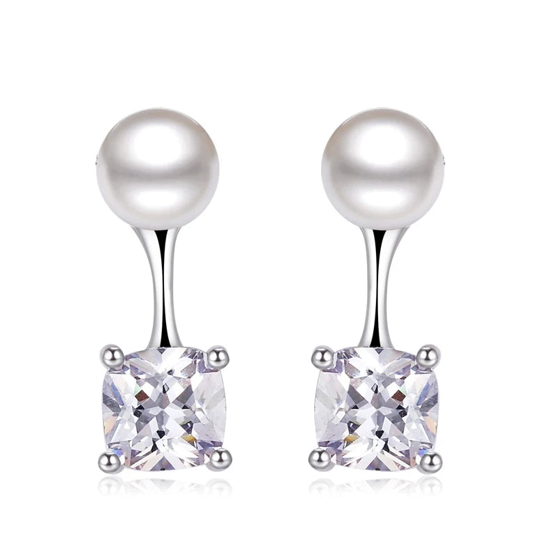 925 Sterling Silver Earrings Round Diamond Sterling Silver Earrings Wholesale Women's Earrings