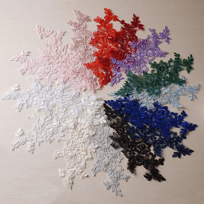 Multi-Color French Tulle Net Lace Patch 100% Polyester for Wedding Costume Shoes Bags & Veil Embroidery