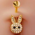Custom Gold Plated Belly Button Rings Magnetic Stainless Steel Surgical Jewelry Natural Stones Inlaid Fashion Piercing Jewelry