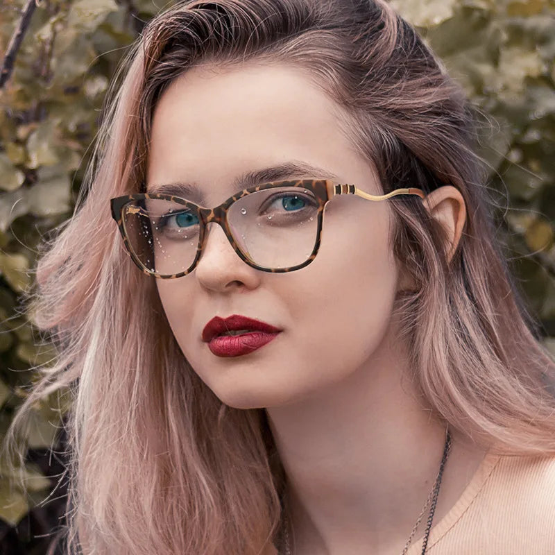 2025 Custom Logo Printing New Brand Ladies TR90 Blue Light Blocking Eyeglass Frames Spring Hinge Fashion Optical Glasses