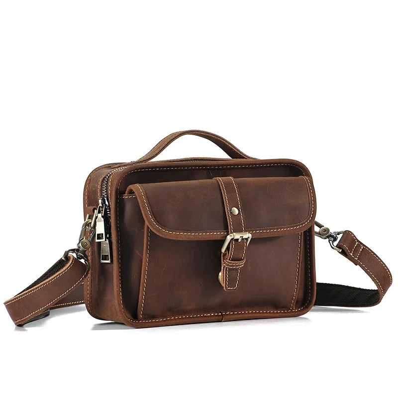 Top Layer Cowhide Vintage Shoulder Bagmen's and Women's Leather Crossbody Bag Handbag