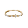 AIJIER Emerald Cut CZ Tennis Chain Bracelet Unisex 18K Gold Hip Hop Jewelry Trendy Style Rhodium Plated for Party