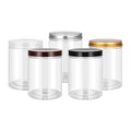 Food Plastic Wide Mouth 8oz Plastic Jars for Candy/Cookie/Nuts /Herbs Packaging Containers Round Storage with Lids