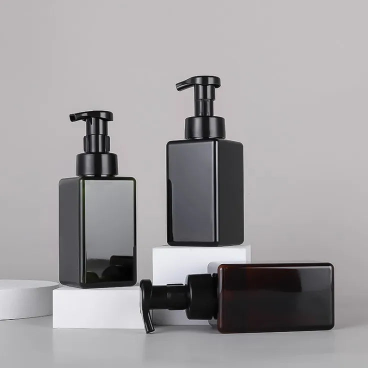 High Quality PETG Square Liquid Soap Dispenser Pump Sprayer 450ml for Empty Foam Pump Bottles