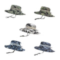 Custom Logo Camo Drawstring Sunshade Casual Wide Brim Breathable Versatile Outdoor Fisherman Bucket Hats Waterproof