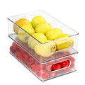 Acrylic Refrigerator Clear Organizer Plastic Stackable Fridge Holder Kitchen Storage Box With Handle