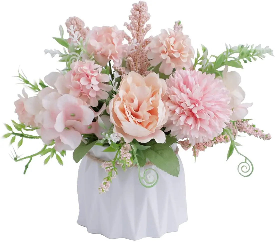 Hot Sale Mini Pot Artificial Flowers With Small Ceramic Vase