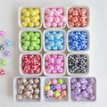 Acrylic 16mm Checkered Pattern Classic Plaid Pattern loose Round Beads DIY Keychain Lanyard Bracelet Necklace Jewelry Making
