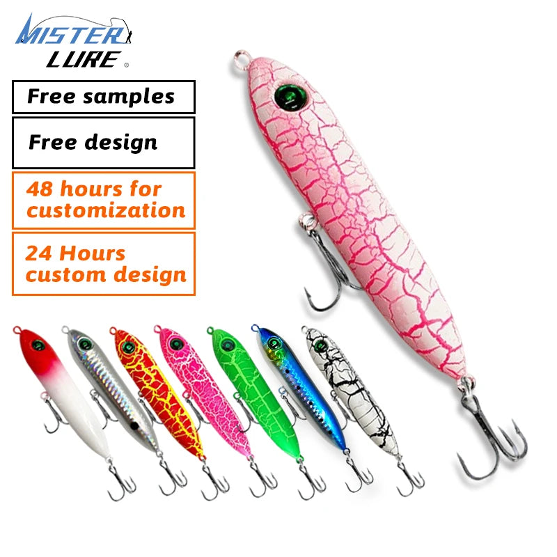 MISTER LURE 12g Plastic Pencil Lure Seuelos De Pesca Freshwater Saltwater Plastic Pencil Casting Lure With Hooks