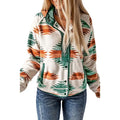 2026 New Arrival Western Aztec Print Button up Casual Fall Winter Women Fleece Jacket