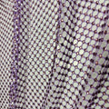 Glass Rhinestones Fabric on Purple Violet Stretch Net Fabric Spandex Fish Net With Crystal Stones for Party Wedding