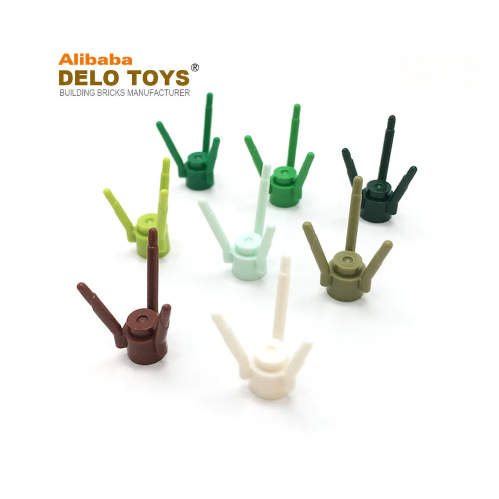 DELO TOYS ( 9 Colors ) DIY Parts ABS Material Plastic Building Blocks Bricks Plant Flower Stem Blocks for Kids (NO.3741)