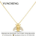 Yuncheng Brazilian Tarnish Free 18K Gold Plated Bee Pendant Necklaces Handmade 925 Sterling Silver Trendy Jewelry Manufacturer