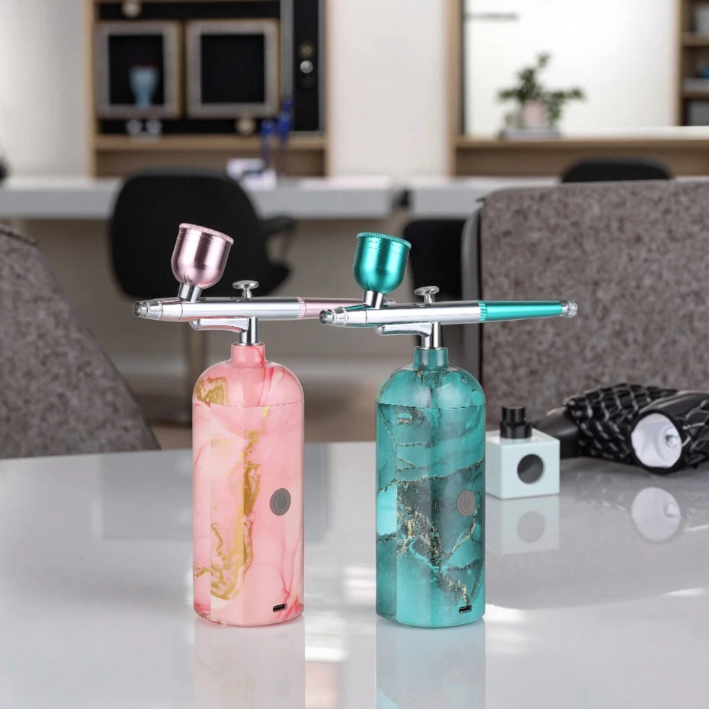 Reusable Long Wear Flawless Copper Gravity Cordless Professional At-Home Handheld Mini Airbrush Compressor Makeup Kit Foundation