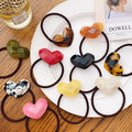 Customized New Women High Elastic Hair Rope Acetate Hairband Fashion Sweet Heart Shaped Hair Ties Accessories