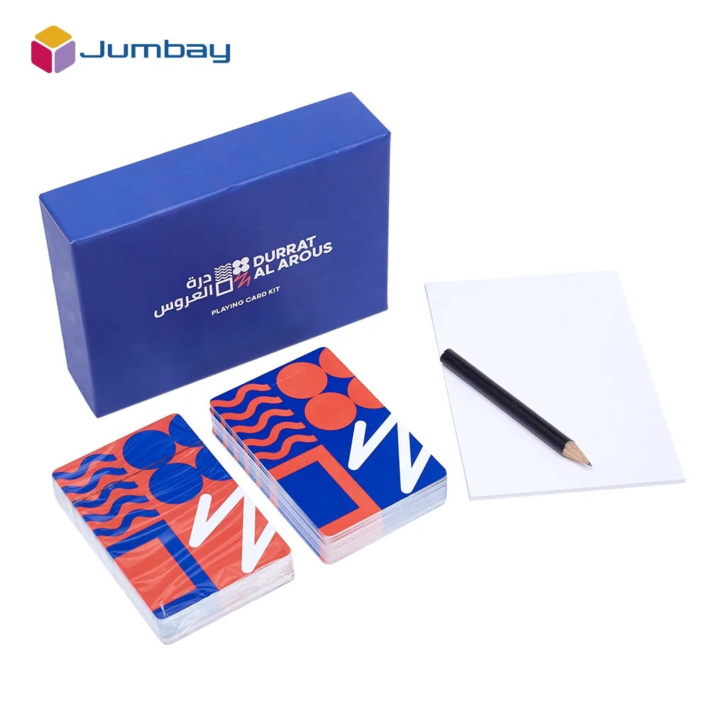 Best Quality Custom Made Logo Waterproof  Durable Plastic Material Luxury PVC Double Deck Poker Playing Cards With Gift Box