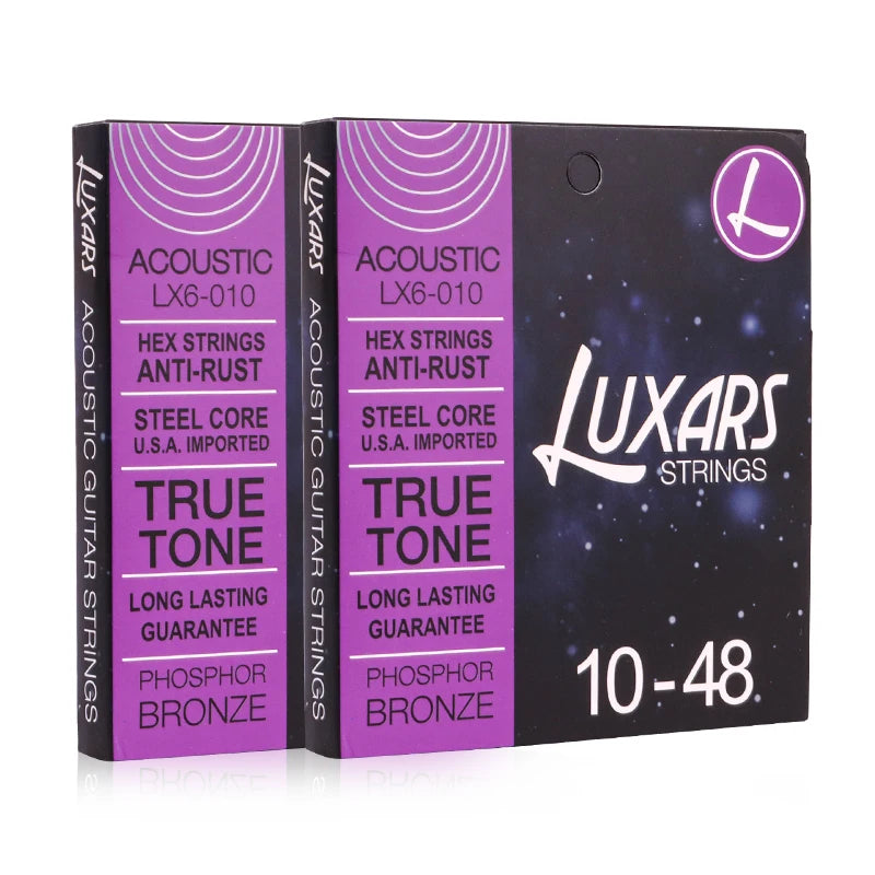 Durable LX6 010 011 012 OEM Custom Packaging Coated Steel Acoustic Guitar Strings With Good Rust Prevention