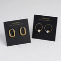 PandaSew 8x8cm or 6x6cm Black Custom Logo Printed Jewelry Holder Earring Necklace Display Packaging Cards Jewelry Tags