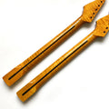 9.5 Inch Radius 21 Fret ST Electric Guitar Necks Vintage Tint Finished Tiger Flame Maple Guitar Neck for Sale
