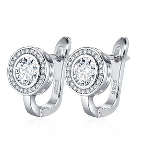 Zircon Earrings Jewelry Fashion Inlay Zirconia Temperament Exquisite Versatile Silver Plated Women Earrings Jewelry