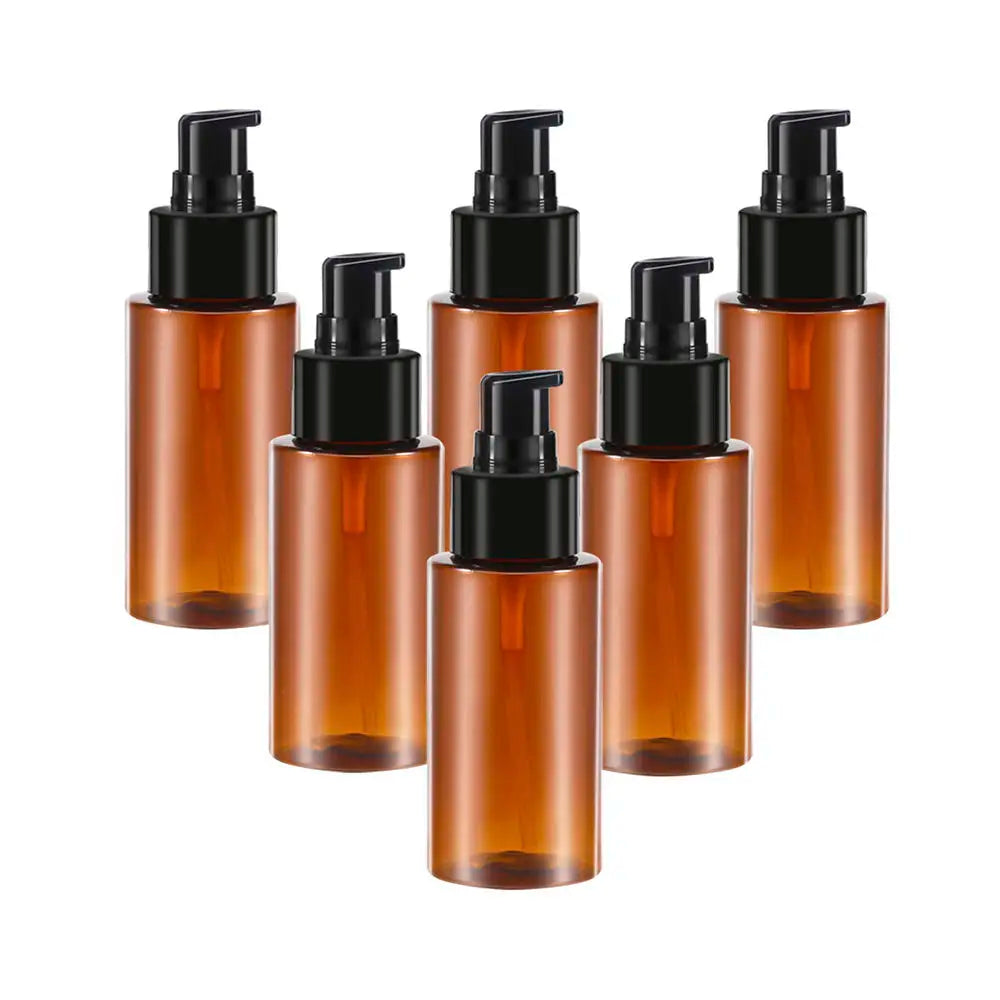 Hot 100ml Empty Detergent Bottle with Black Pump New Design Brown Lotion Bottle for Shampoo Screen Printed Surface