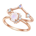 OL0892 OL0958 Abiding Fine Jewelry Wholesale Classic Wedding Set 925 Sterling Silver Custom Natural Moonstone Women Ring Set