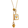 JINYOU 571 Stylish Square Heart Shell Pendant Stainless Steel Romantic Necklace Women Statement 18k Gold Plated Jewelry MegaBDM