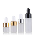 White Matte Glass Dropper Bottles with Metal for Ball 1ml 2ml 3ml 5ml Capacities