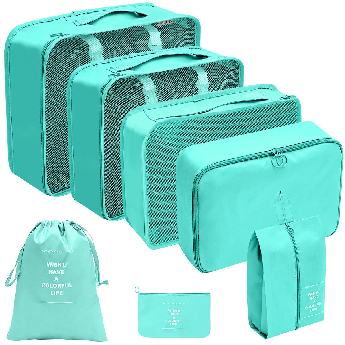 7pcs Set Multifunction Luggage Packing Cubes Fashion Bag Beautiful Travel Clothes Under Ware Organizer Bag