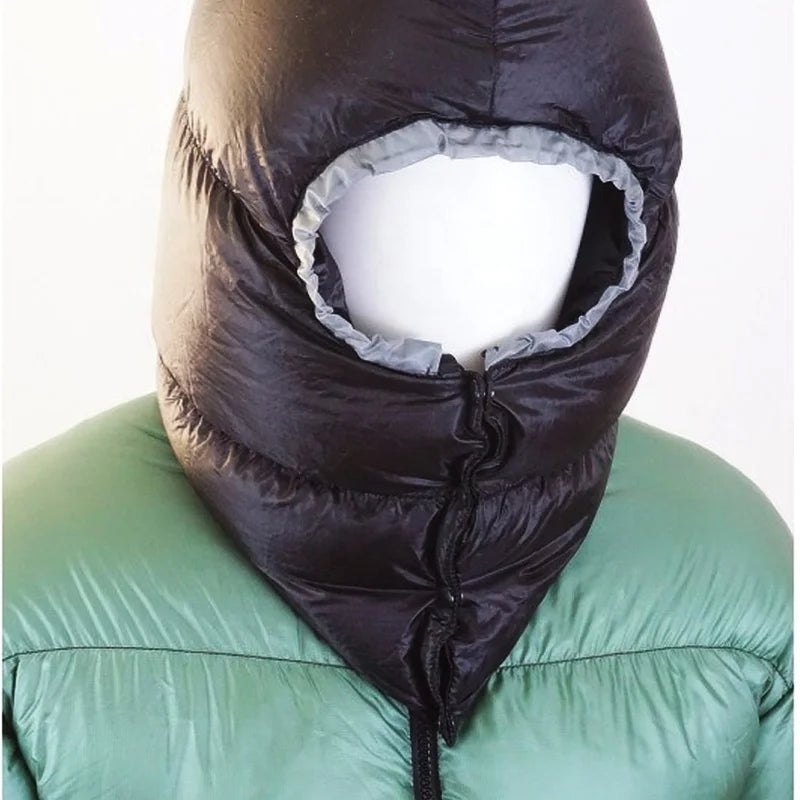Nylon Fabric Duck Filled 700 Fill Power Custom Striped Warm Balaclava Hats Camping Waterproof Ultra-light Windproof Earflap Four